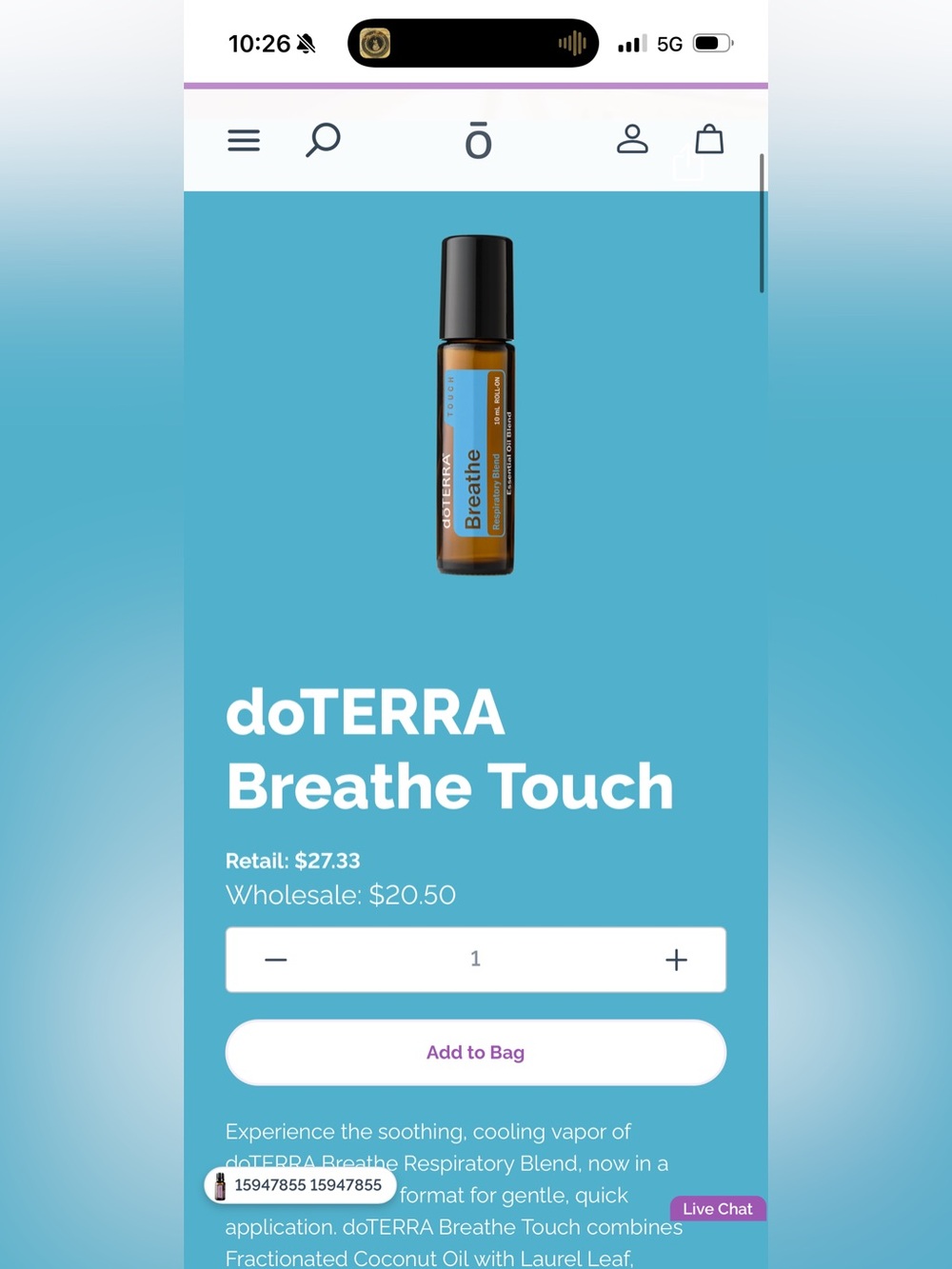 RESERVED @krader88 …. Doterra Breathe Essential Oil ~ 10ml rollerball